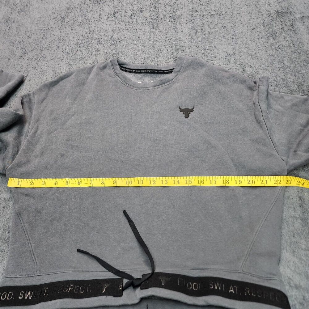 Under Armour Project Rock Women’s Grey Sweater Crew Neck Sweatshirt Size M - Picture 9 of 11